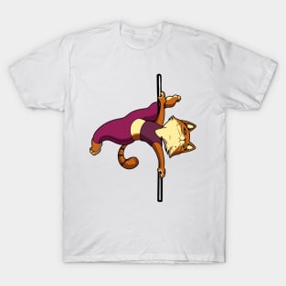 Cat on pole dance pole - Pole Fitness T-Shirt